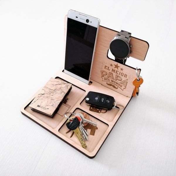 Soporte móvil y llaves personalizado - 1 (con espacio para cartera y llaves)